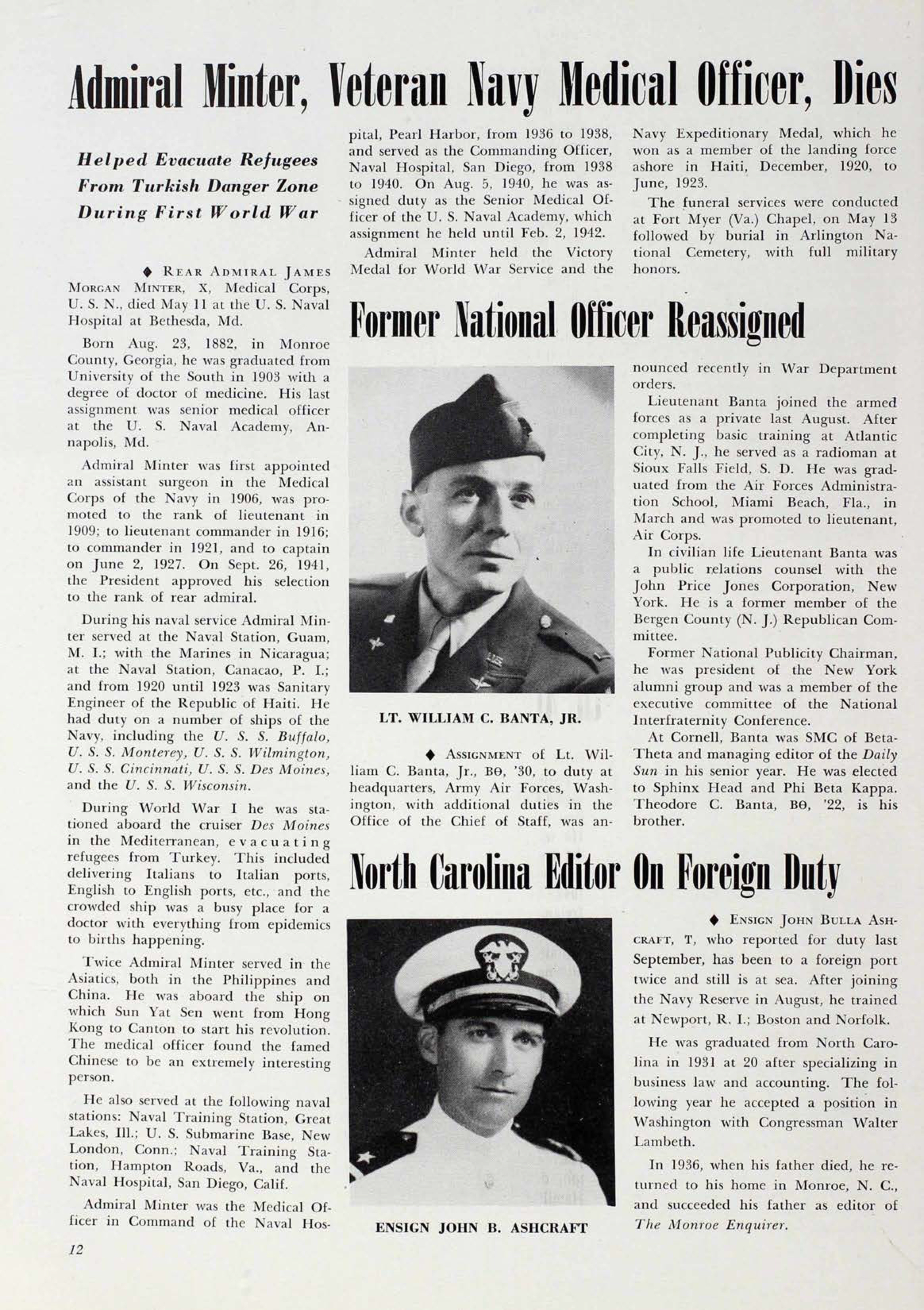 North Carolina Editor on Foreign Duty